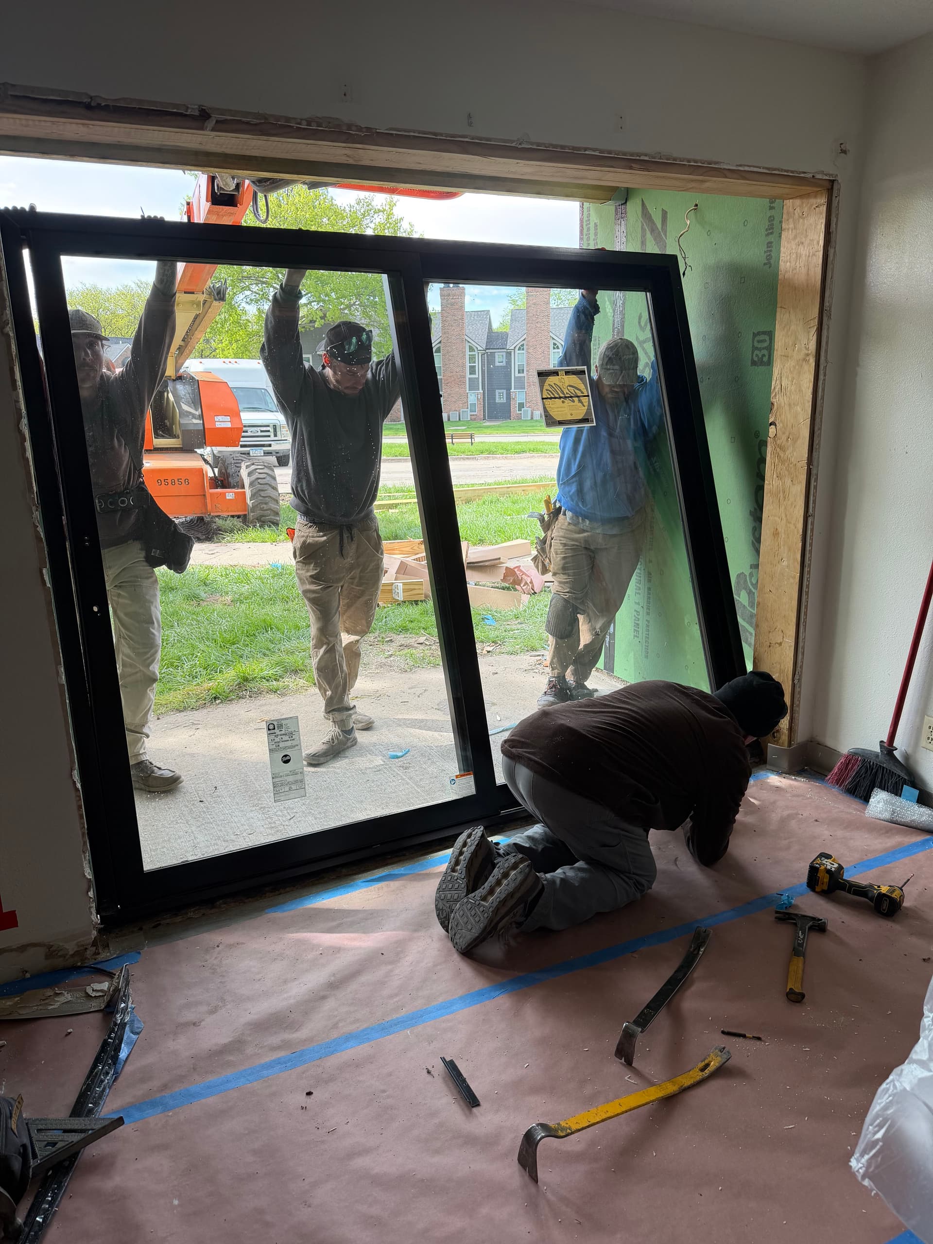 Large Slider and Window Installation Underway in Johnston image