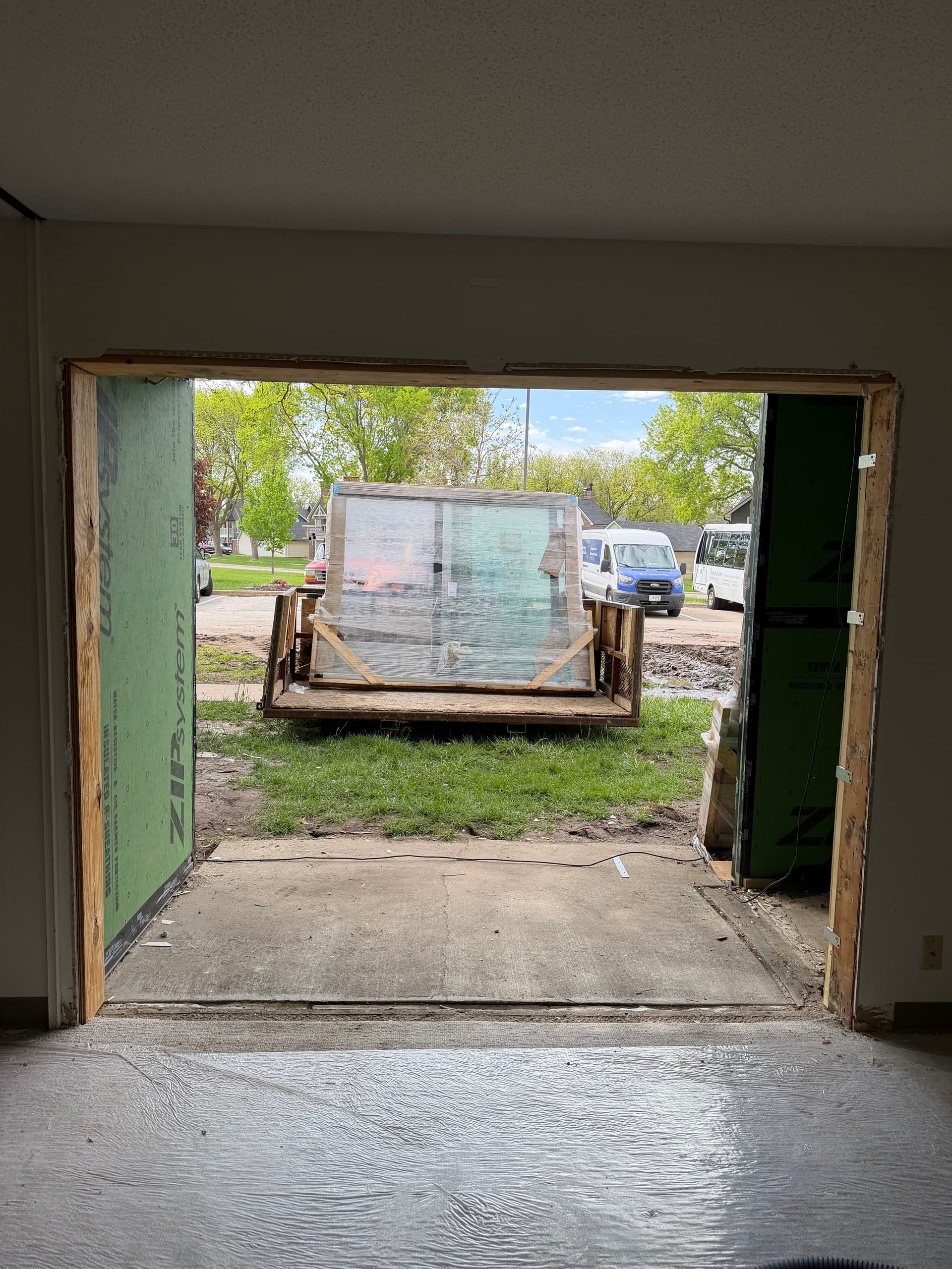 Gallery photos for Large Slider and Window Installation Underway in Johnston: Image #2