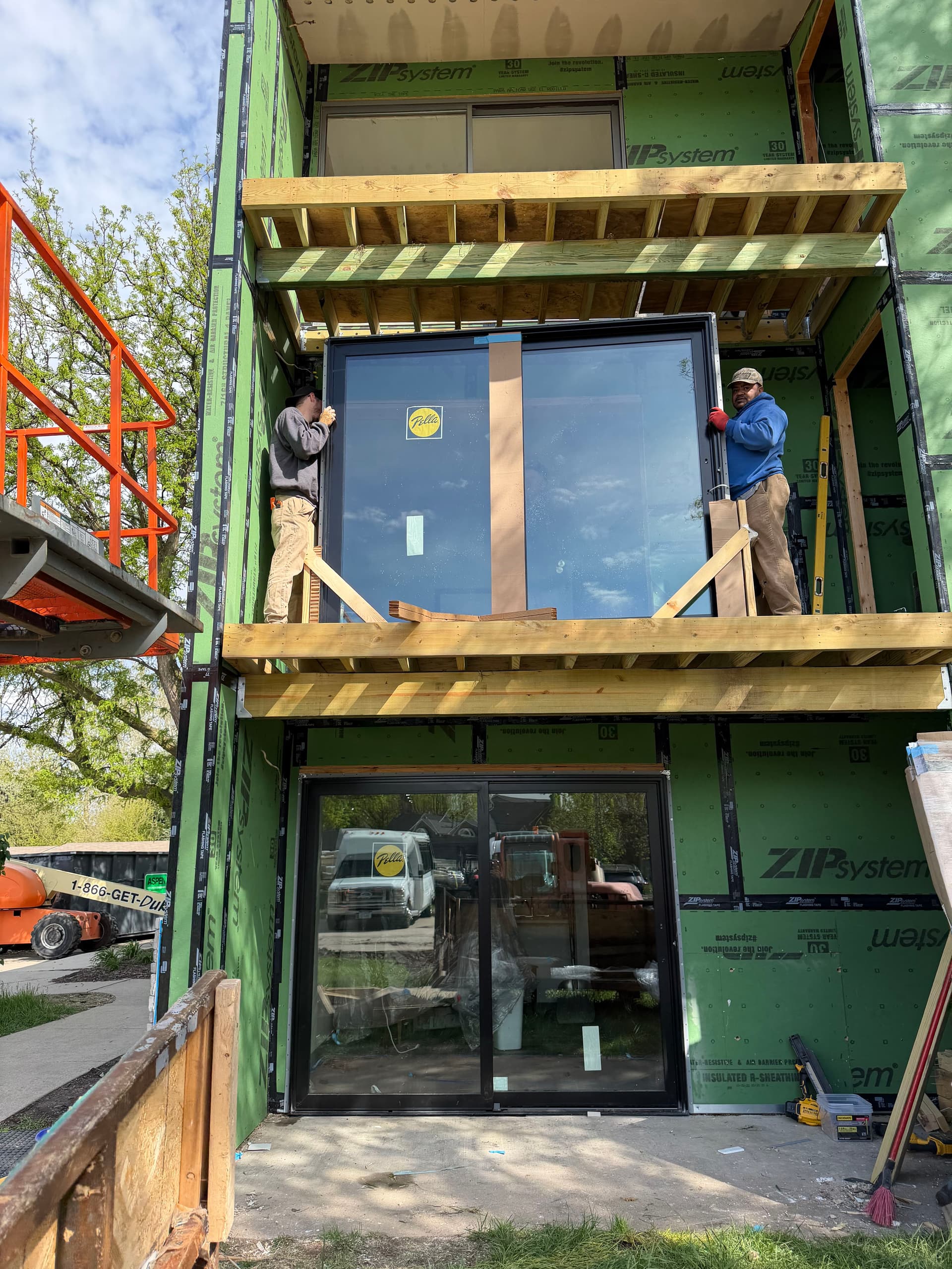 Gallery photos for Large Slider and Window Installation Underway in Johnston: Image #1